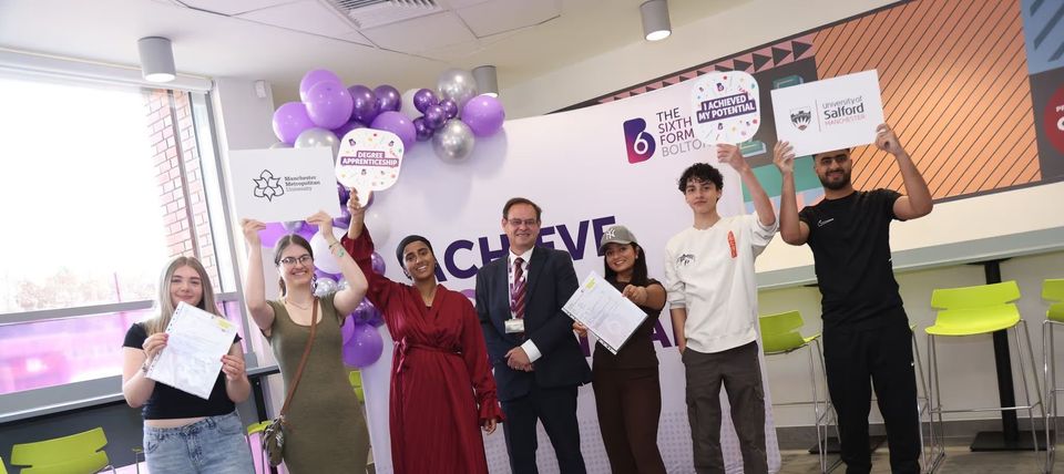 A group of students celebrating results