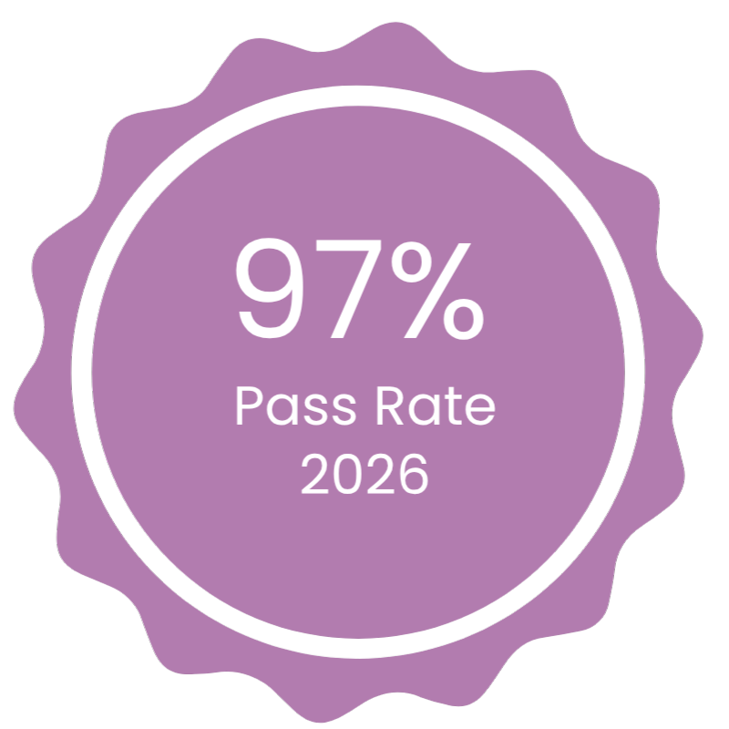 Graphic reading 97% pass rate 2026