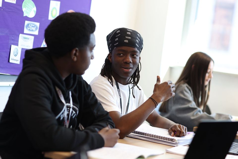 image of students talking