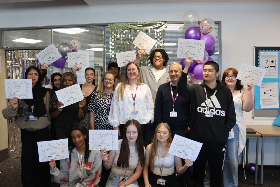 Image of students celebrating their results Image of students celebrating their results