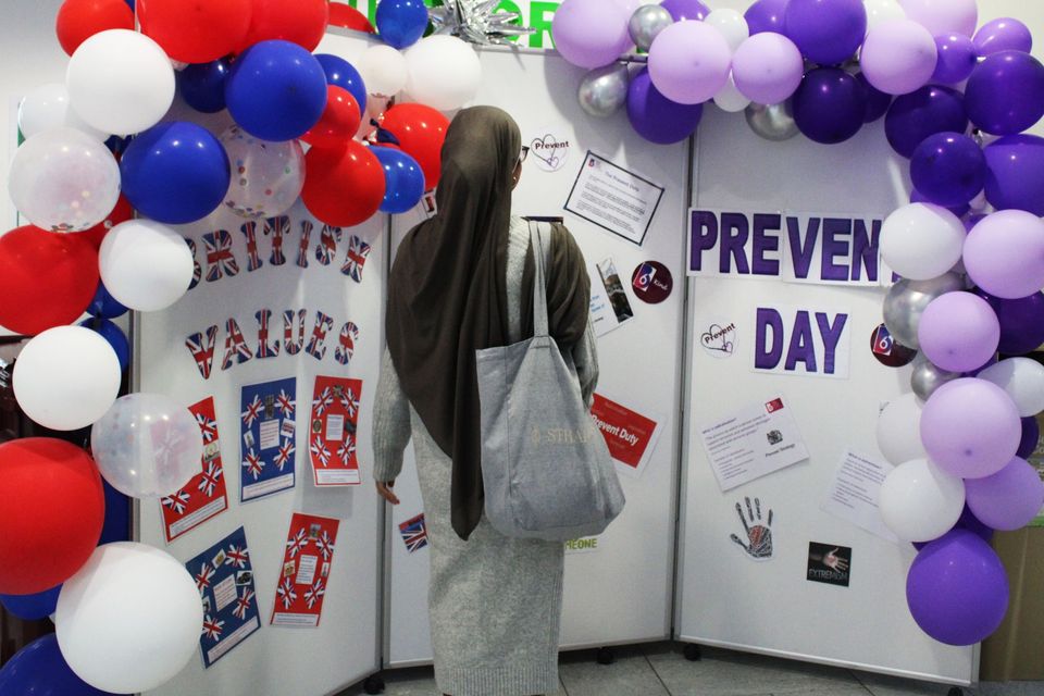 Image of student looking at British Values Display