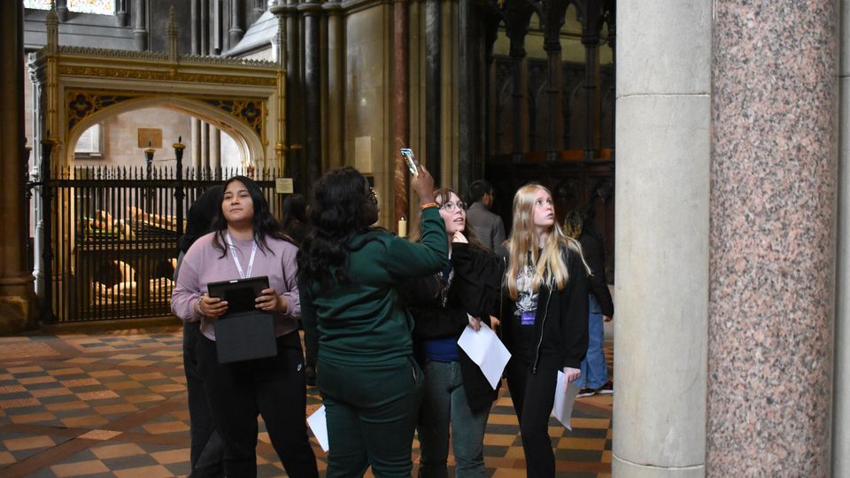 People on guided tour of Cambridge