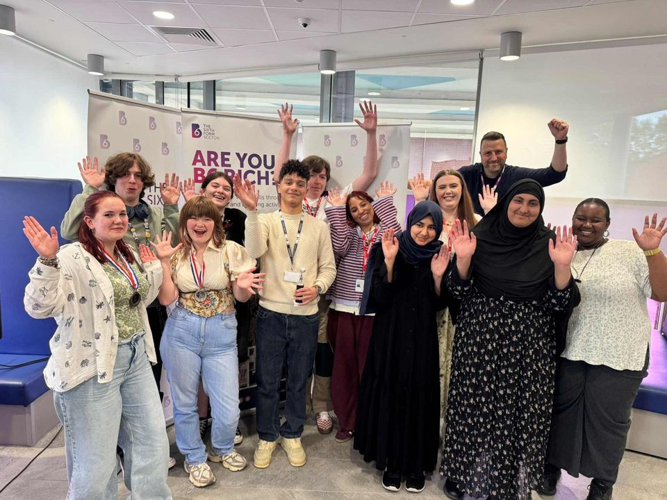 Group image of students cheering