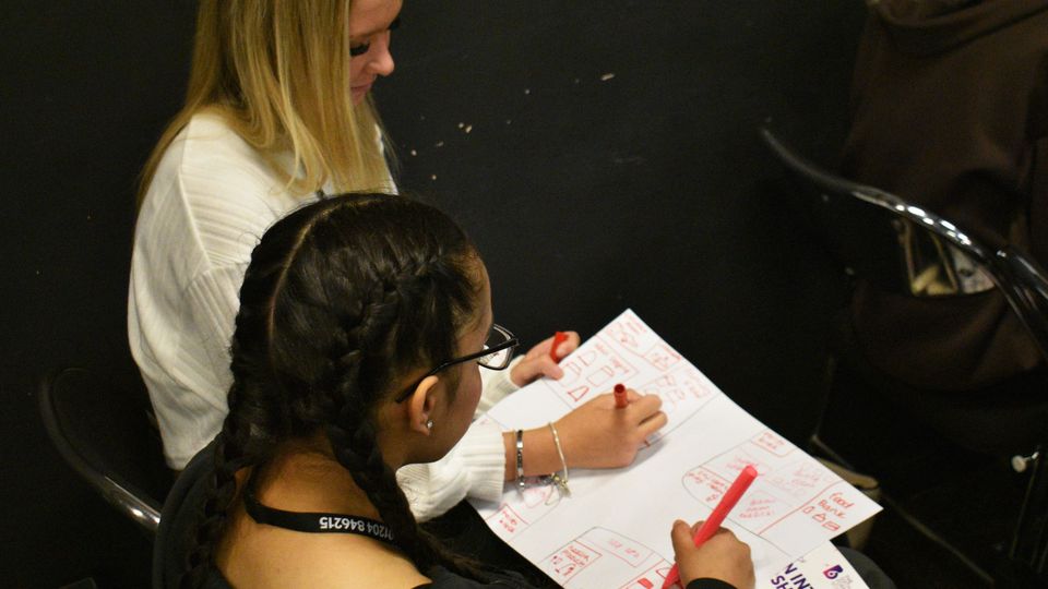 Students doing group work